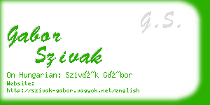 gabor szivak business card